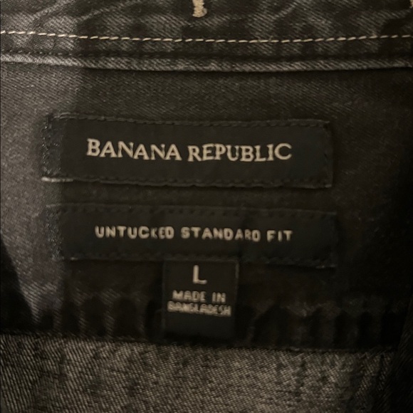 Banana Republic Denim Shirt Bundle | Men’s L | Black & Blue | Untucked Standard - Picture 2 of 12